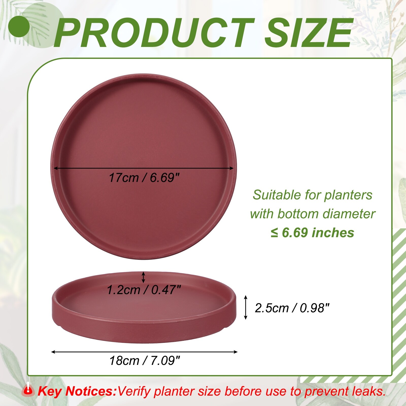 Ceramic Plant Saucers, Round Flower Planter Water Trays Ceramic Plant Saucer Pot Tray