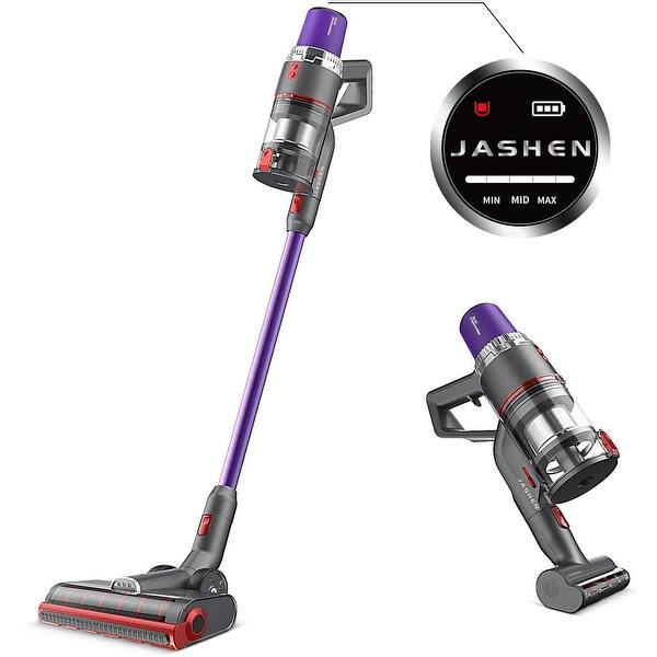 Jashen V16 Cordless Stick Vacuum Cleaner Cordless Stick Vacuum With Led Panel For Hardwood Floors Carpet Rug Pet Hair Purple Overstock 32313536