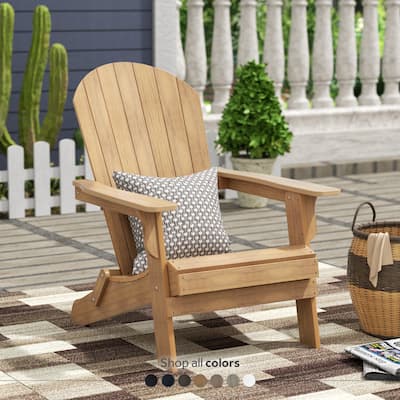 Polytrends Vineyard HIPS Outdoor Folding Eco-Friendly All Weather Seashell Adirondack Chair