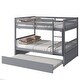 preview thumbnail 6 of 10, Grey Full over Full Wood Bunk Bed with Guardrails and Ladder and Twin Size Trundle