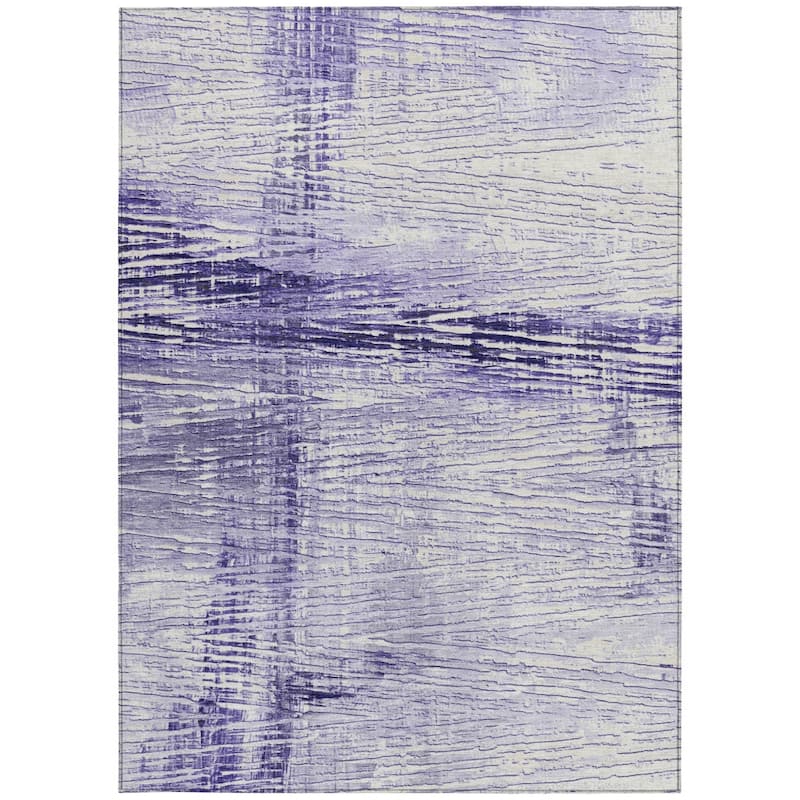 HomeRoots Striped Transitional Rectangle Outdoor Rug