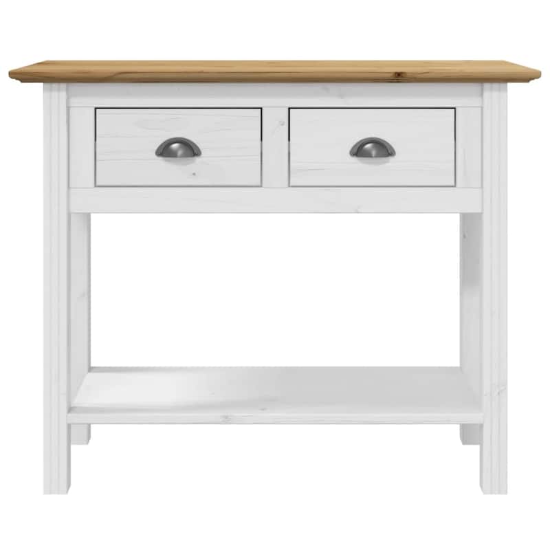 vidaXL Console Table Accent Storage Sofa Console Table BODO Solid Wood Pine - 35.4"x13.6"x28.7"