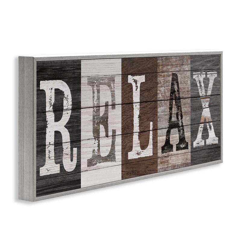 Stupell Rustic Bathroom Relax Letters Framed Giclee Art Design By Susan Arnot