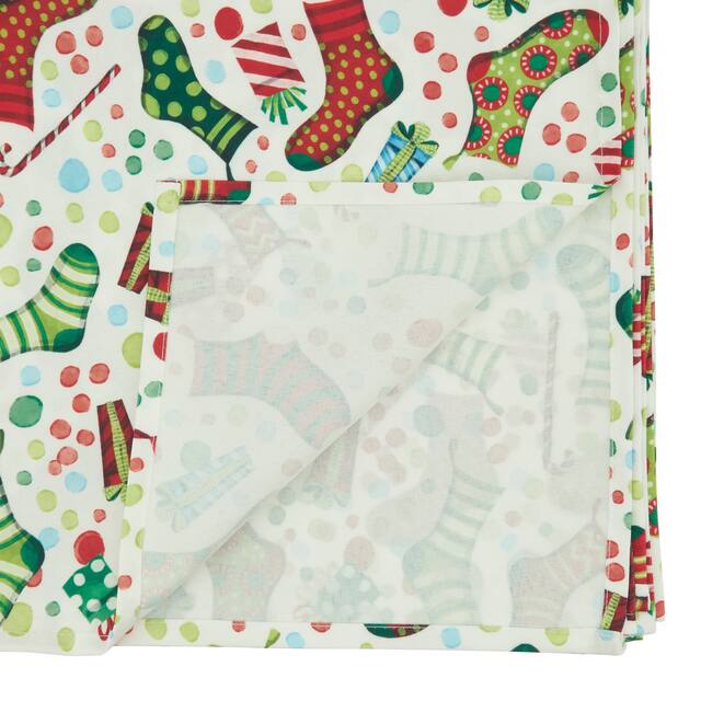 Holiday Tablecloth With Christmas Stockings Design