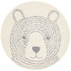 preview thumbnail 1 of 11, Round Kids Cream Grey Teddy Bear Area Rug, 5'3" x 5'3" - 5'3" x 5'3"