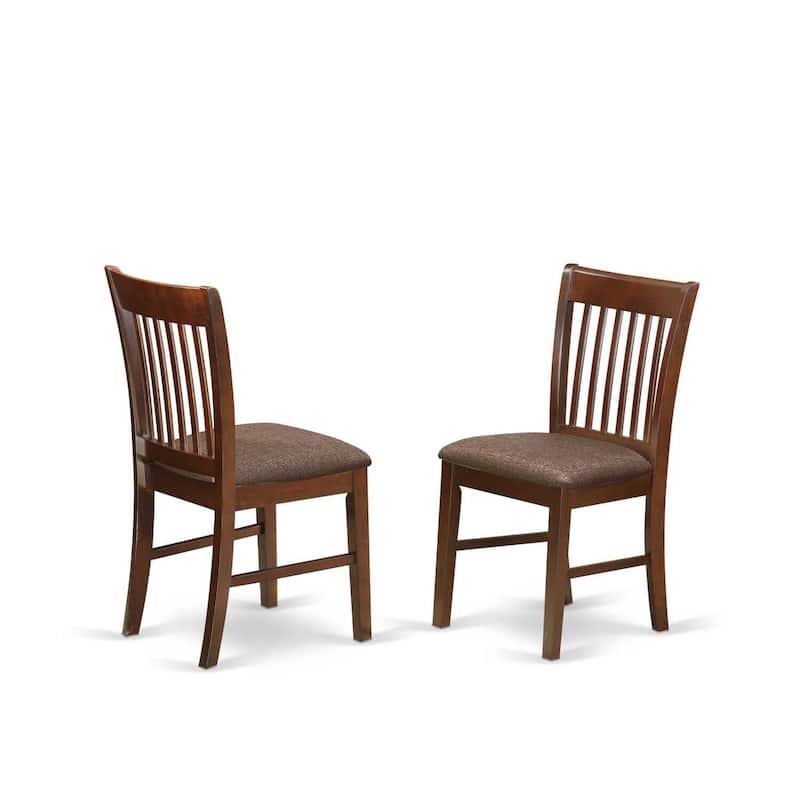 HomeStock 5-Pc Mahogany Finish Solid Wood Top Dining table with 4 Chairs