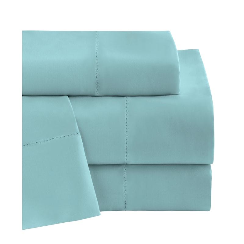 Solid Colored Rayon from Bamboo Breathable Deep Pocket Bed Sheet Set - Queen - Sea Glass