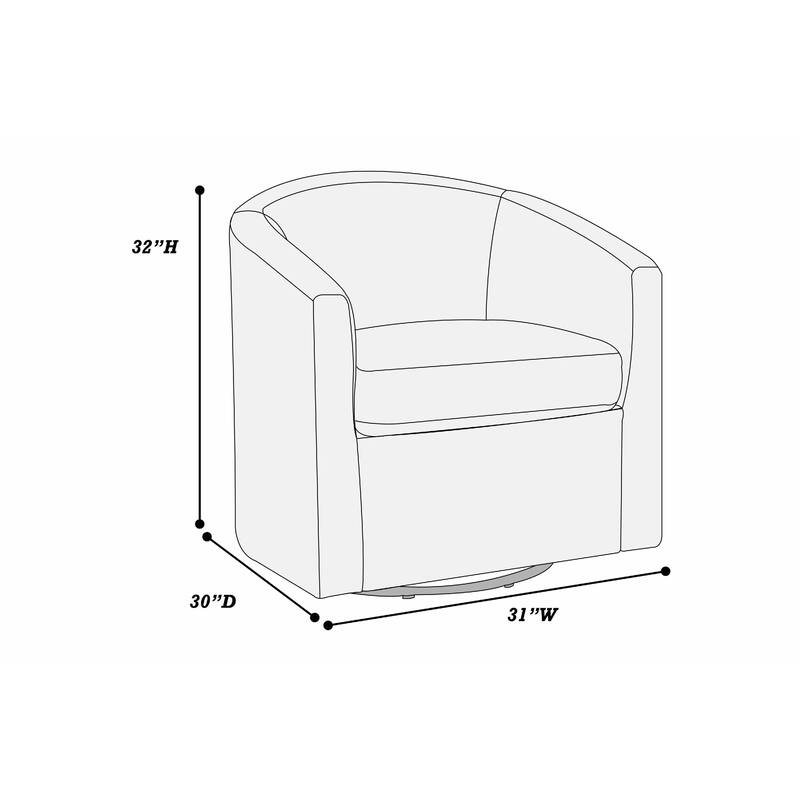 Celina Swivel Chair with Barrel Style Curved Back, Dark Gray Corduroy