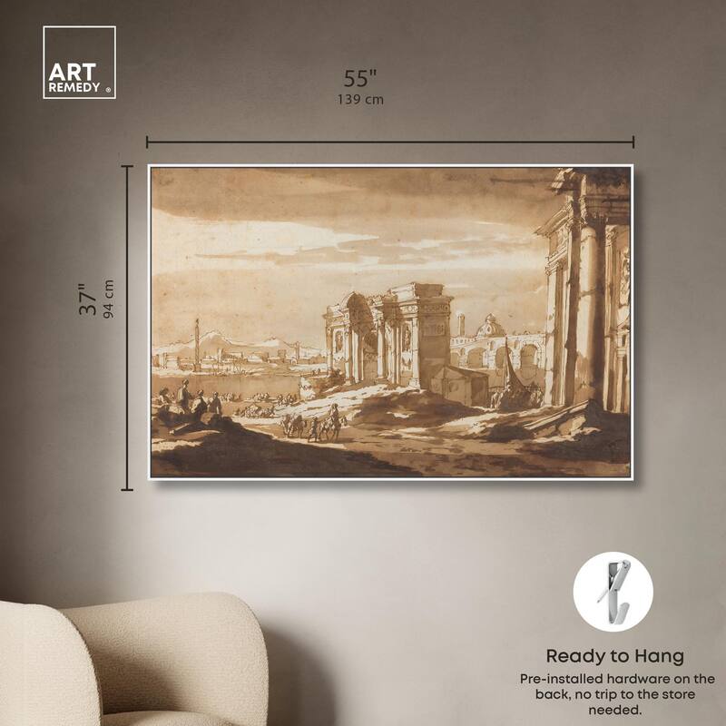 Capriccio View of Roman Ruins Canvas by Art Remedy