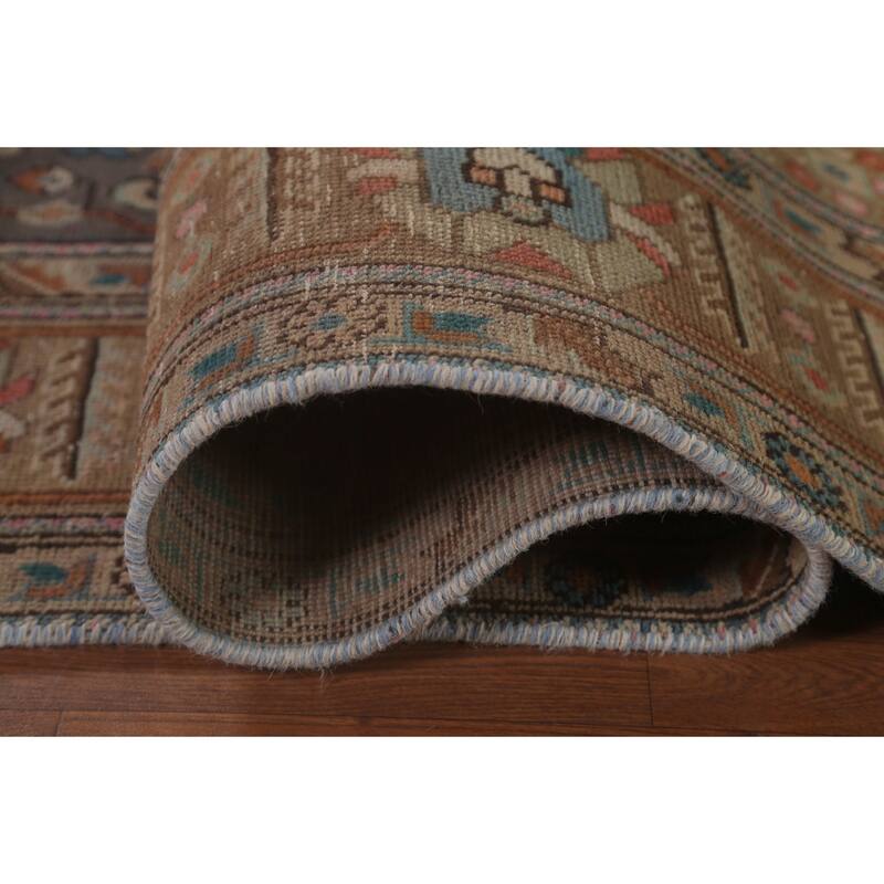 Gray Over-Dyed Tabriz Persian Vintage Rug Hand-Knotted Wool Carpet - 6'7"x 9'6"