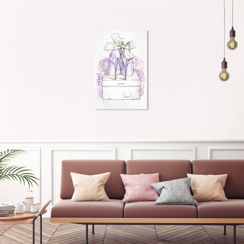 Wynwood Studio Fashion and Glam Lavender and White Romantic Pair Purple and Lilac Glam Wall Art Canvas Print - 30 x 20