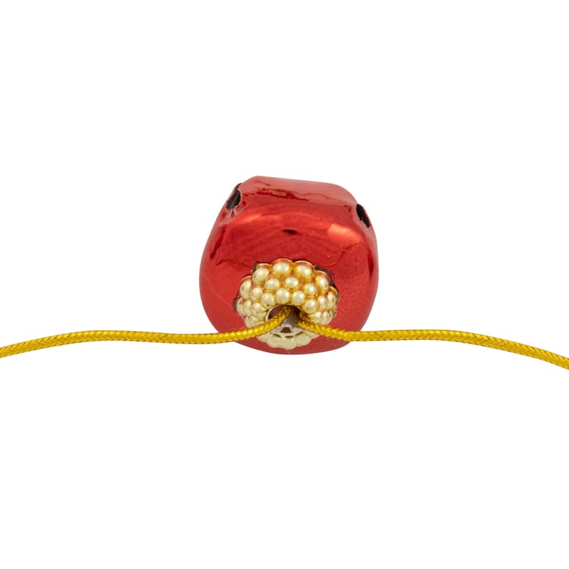 Shiny Christmas Jingle Bells Metal Garland - 7.5' x 1" - Red