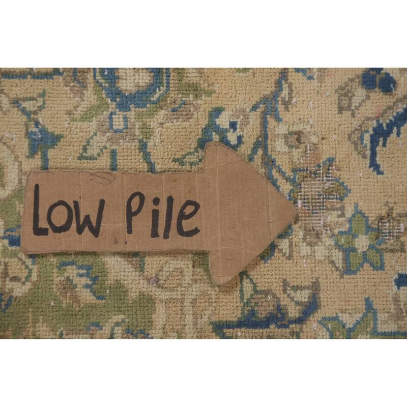 Hand Knotted Oriental 100% Wool Carpet Traditional Floral Peach Kashan Area Rug - 9' 8'' X 6' 6''