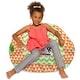 preview thumbnail 46 of 189, Kids Bean Bag Chair, Big Comfy Chair - Machine Washable Cover 38 Inches Large - Canvas Owls Green and Orange