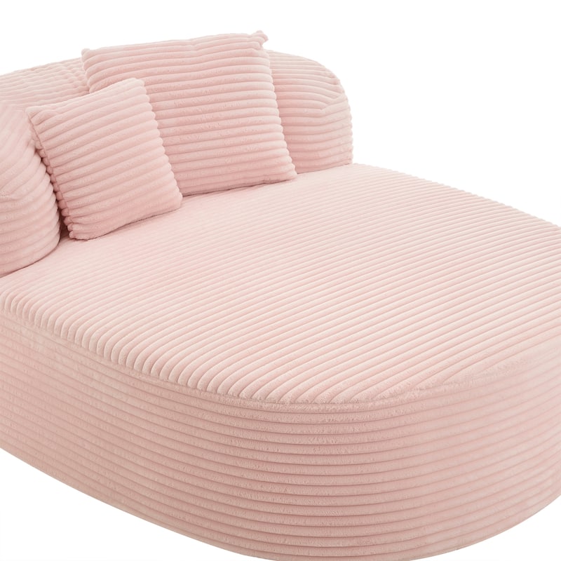 Modern Chaise Lounge Sofa Boneless Couch 51.6" Sofa Bed Compression Sofa Couch With Two Supportive Pillows