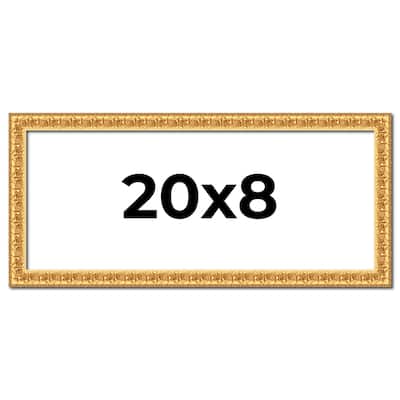 20x8 Frame Gold Real Wood Picture Frame Width 1 inches | Interior