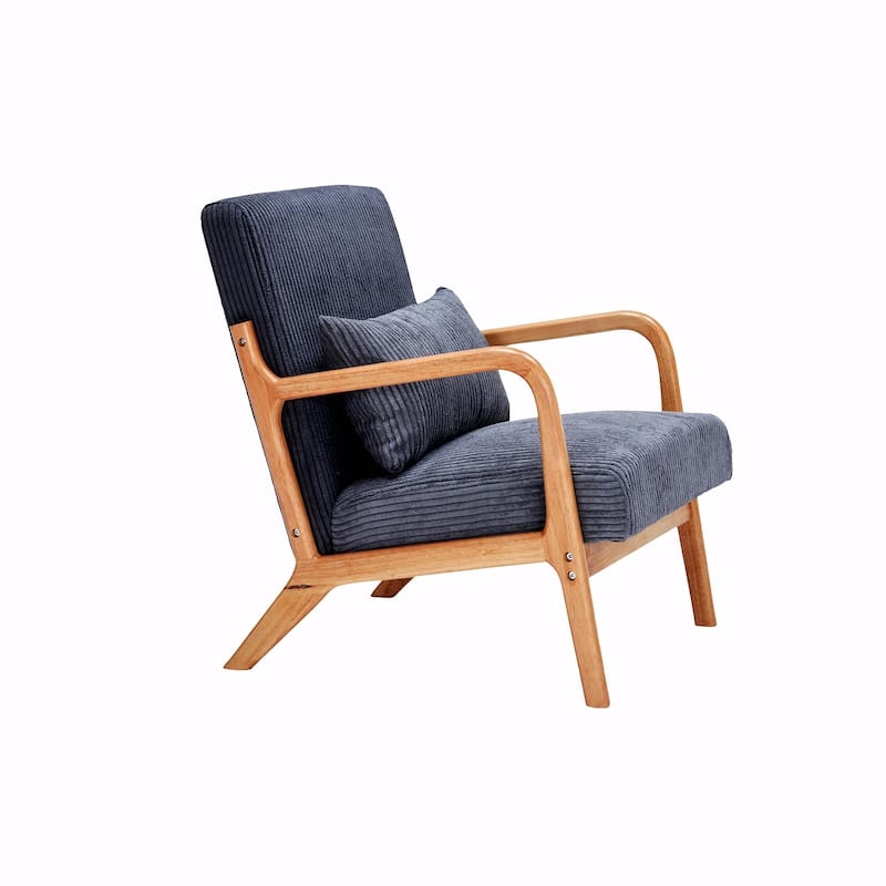 Mid-Century Modern Accent Chair, Armchair Living Room Chairs with Pillow