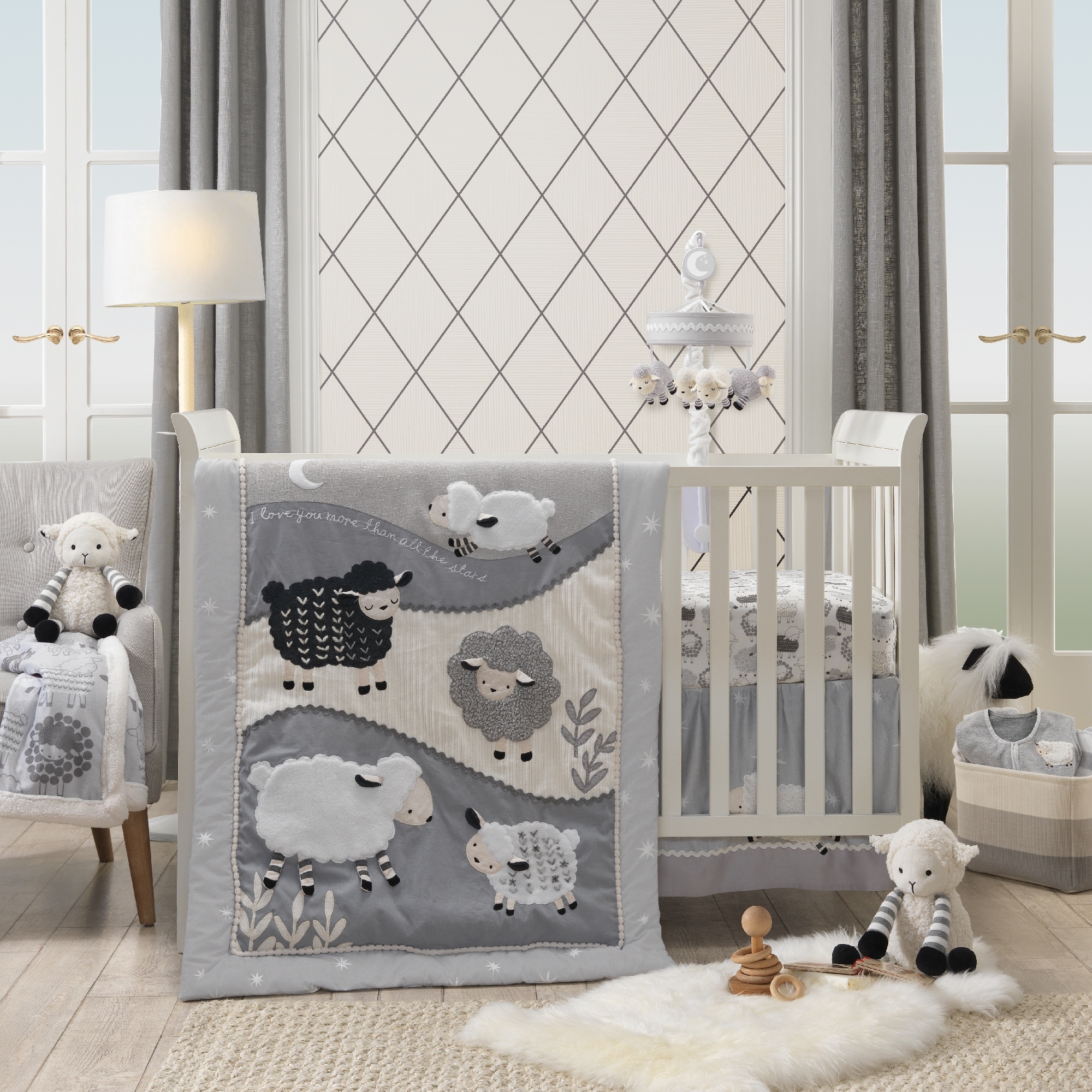 Grey and white crib sheets new arrivals