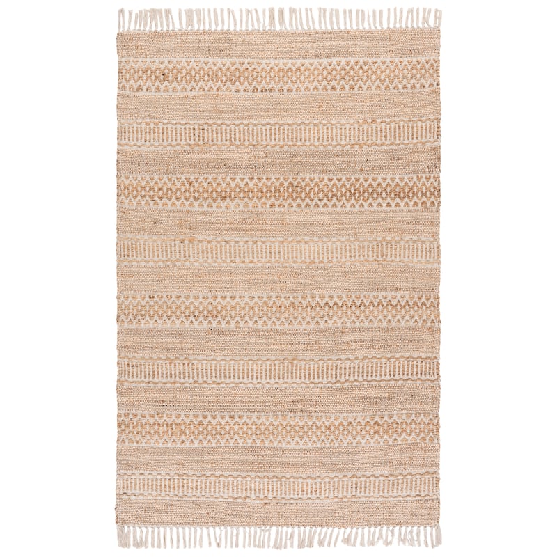 SAFAVIEH Hand-Woven Natural Fiber Ingebjorg Bohemian & Eclectic Cotton Rug - 4' x 6' - Natural/Ivory