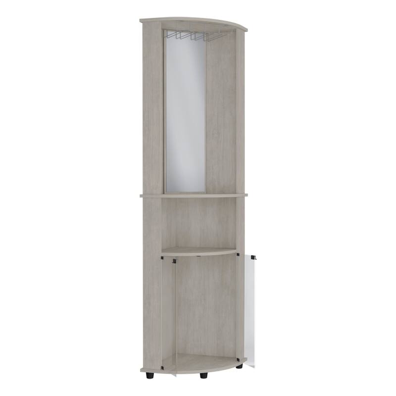 Corner Bar Cabinet Rialto, Living Room, Smokey Oak,High quality and durable