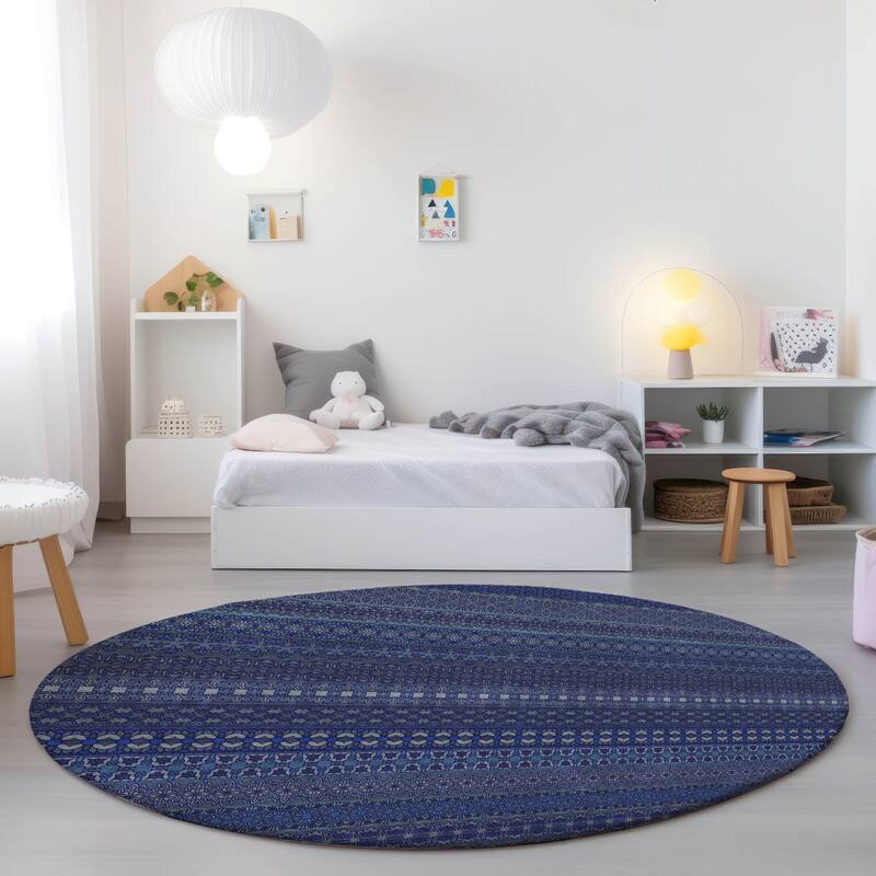 Rana Stripe Weather Resistant Blended Style Runner Outdoor Rug