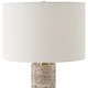preview thumbnail 5 of 5, Travertine Table Lamp with Round Shade - 23.25" - Antique Brass