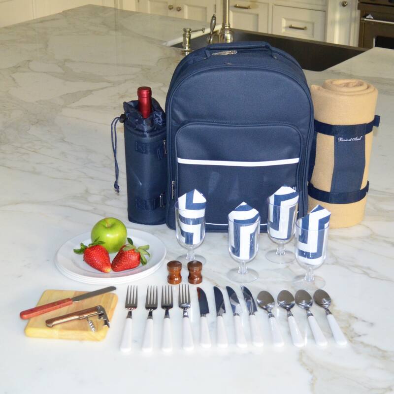 Picnic at Ascot Four Person Equipped Picnic Backpack with Blanket