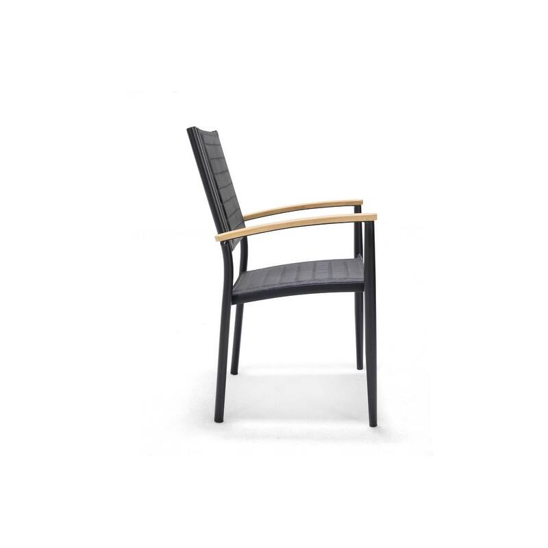 Amazonia Teak and Aluminum 3pc Outdoor Patio Bistro Set