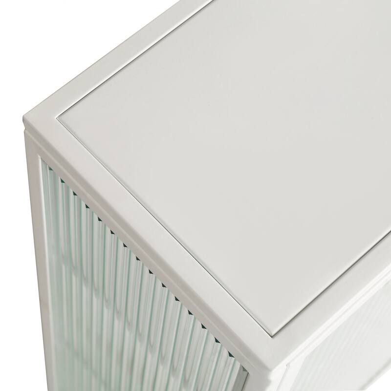 Glass Doors Two-door Wall Cabinet with Featuring Three-tier Storage