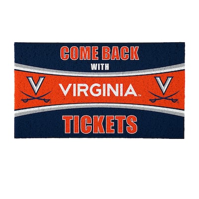 University of Virginia 28 in. x 16 in. PVC "Come Back With Tickets" Trapper Door Mat