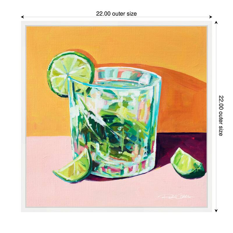 Kate and Laurel Sylvie Mojito no 1 Framed Canvas by Rachel Christopoulos
