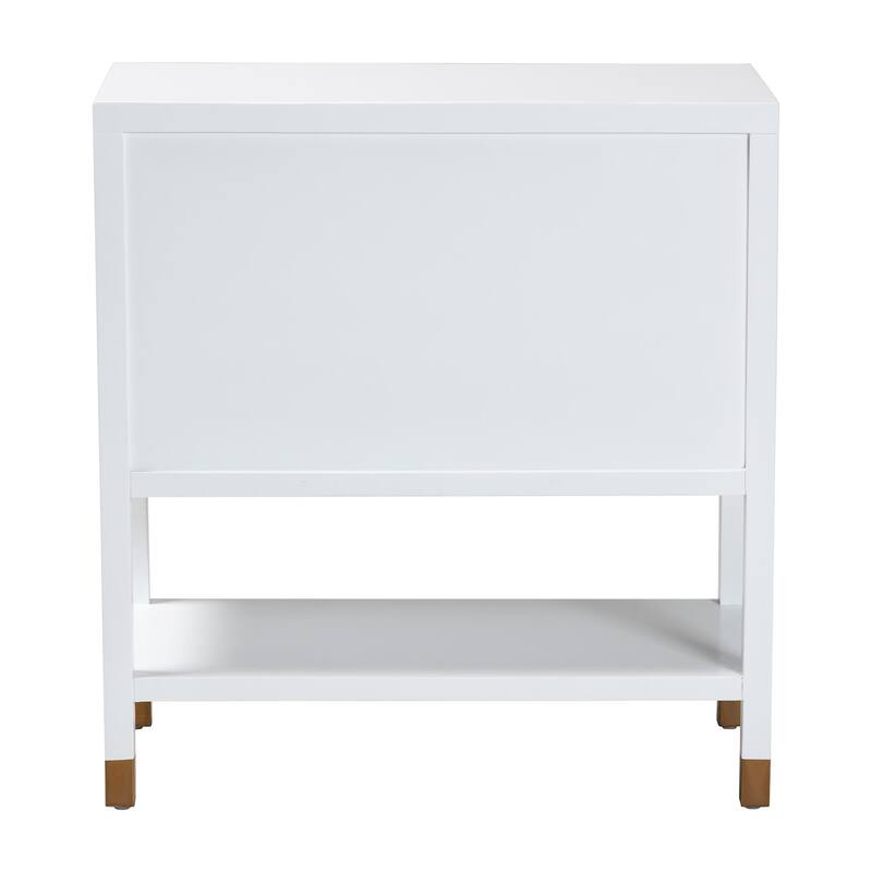 Aiden Fluted Sideboard - 2-Door Accent Storage Cabinet with Open Shelf and Raised Legs, Compact Entryway or Dining Room Cabinet