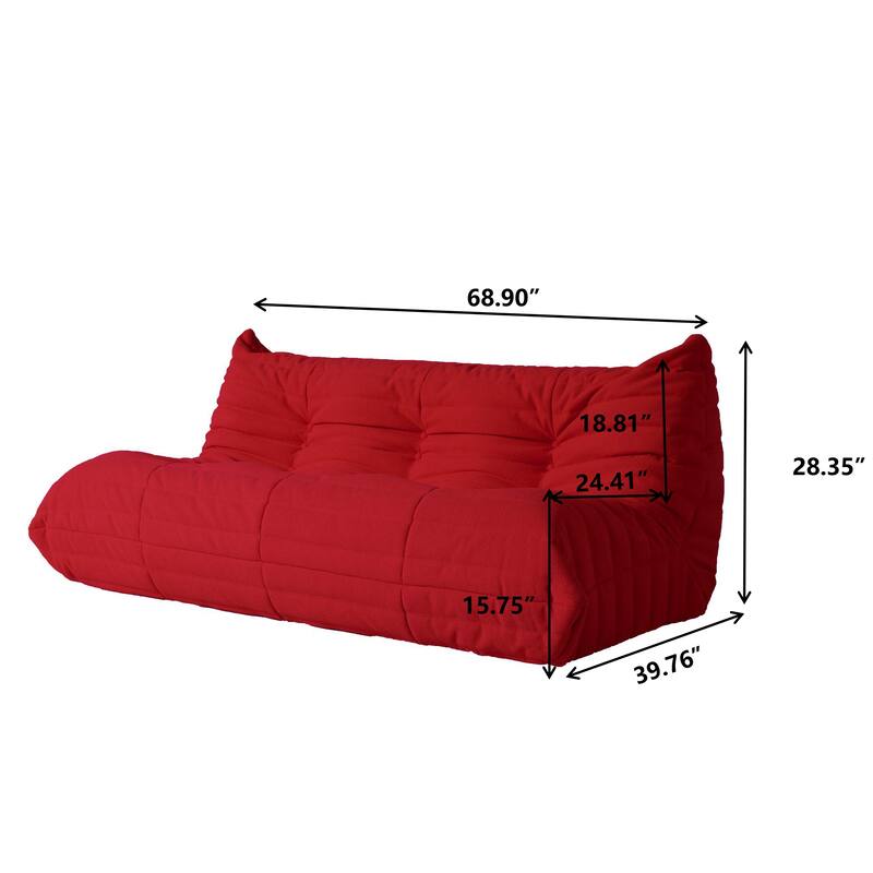 Floor Lazy Sofa Teddy Fabric Convertible Couch Sofa Set
