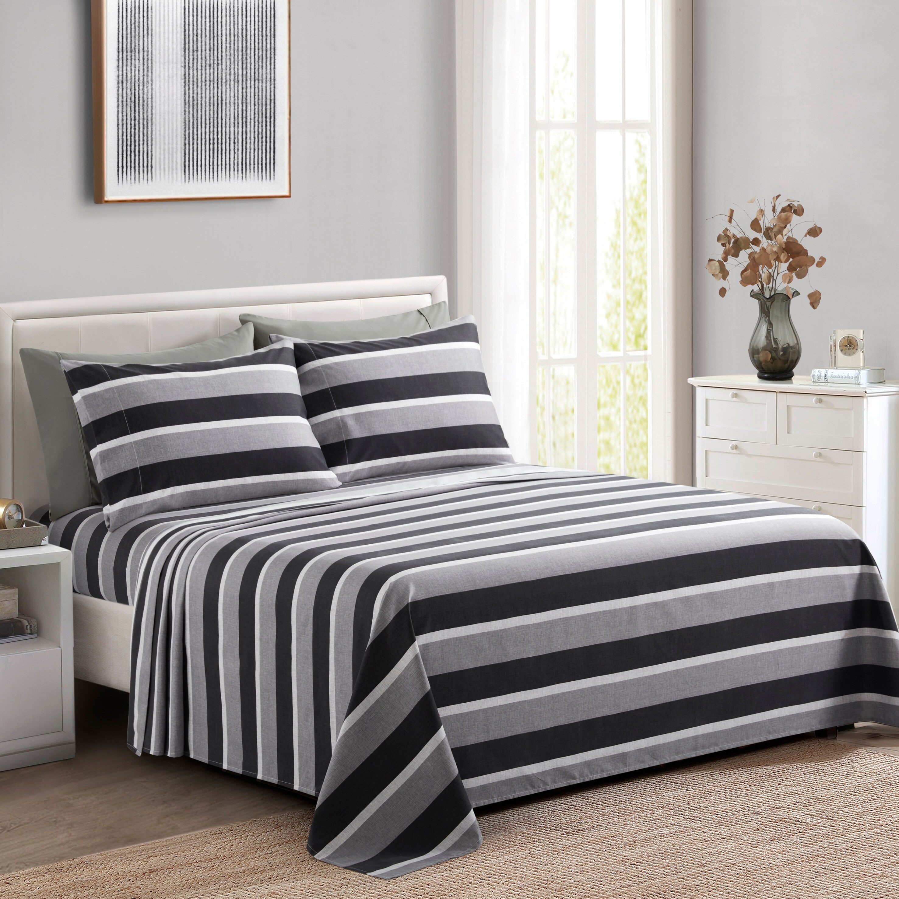 Modern Contemporary Rayon from Bamboo Wrinkle Resistant Bed Sheet Sets Bed Bath Beyond