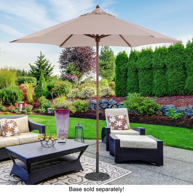 TropiShade 9' Wood Market Beige Umbrella