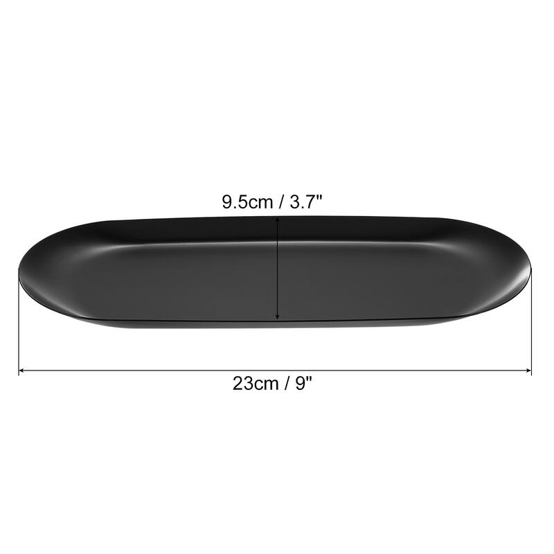 6pcs Stainless Steel Decorative Trays 7" Bathroom Cosmetic Trays - Black - 9"
