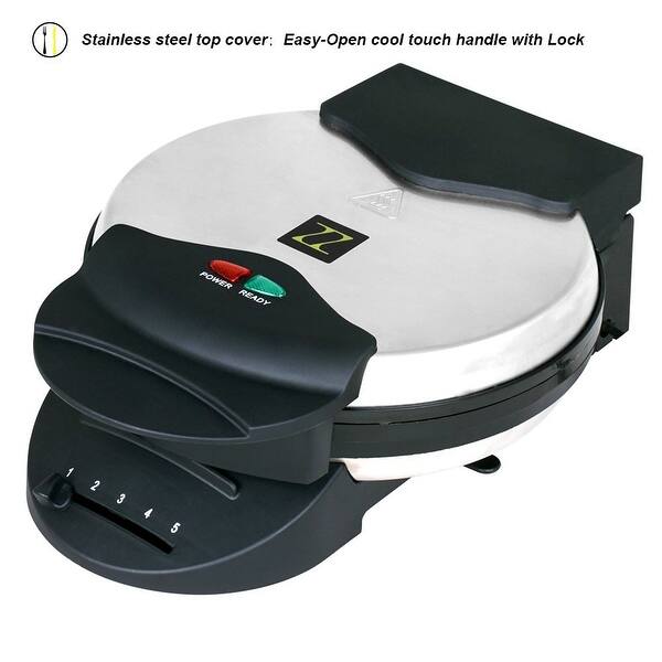 Zz Wf361 5 In 1 Heart Waffle Maker With Non Stick Plate 1090 Watt Silver Overstock 12558359