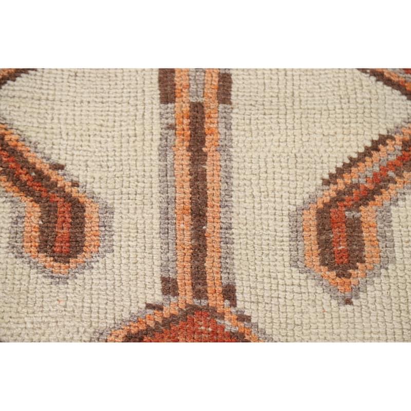 Turkish Anatolian Natural Dye Runner Rug Handmade Wool Carpet - 3'5"x 13'5"