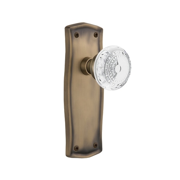 Nostalgic Warehouse PRACME_PSG_238_NK Vintage Crystal Meadows Passage Door Knob Set with Prairie Rose and 2-3/8" Backset