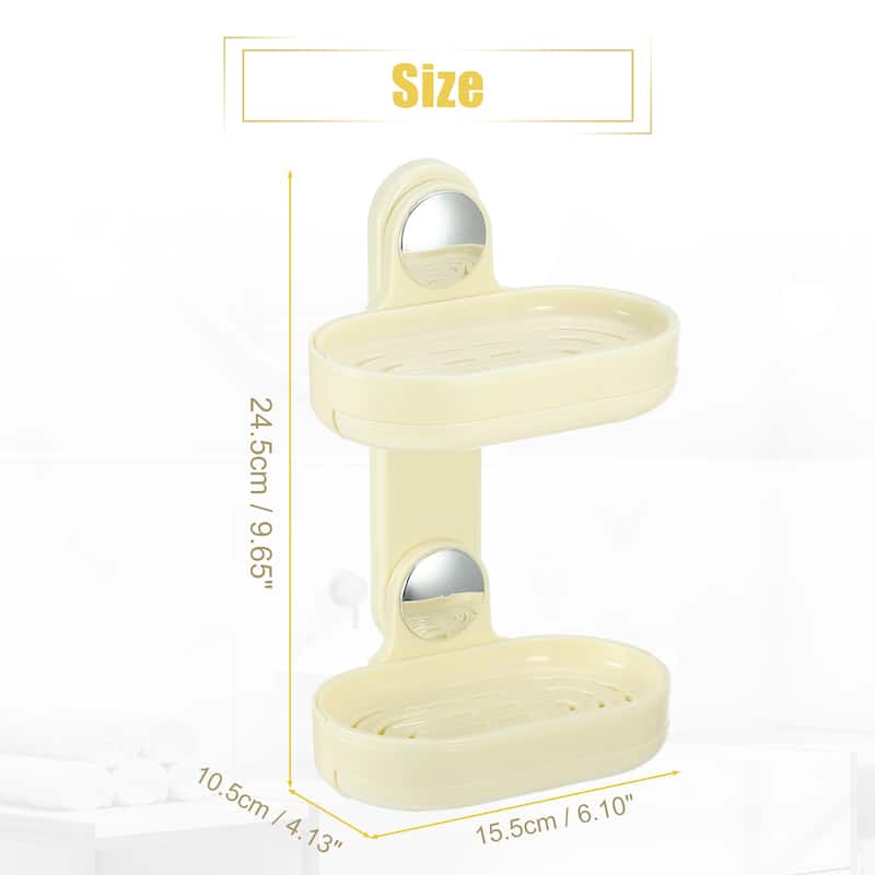 Double Layer Soap Holder Soap Dish for Shower Wall for Bathroom Kitchen