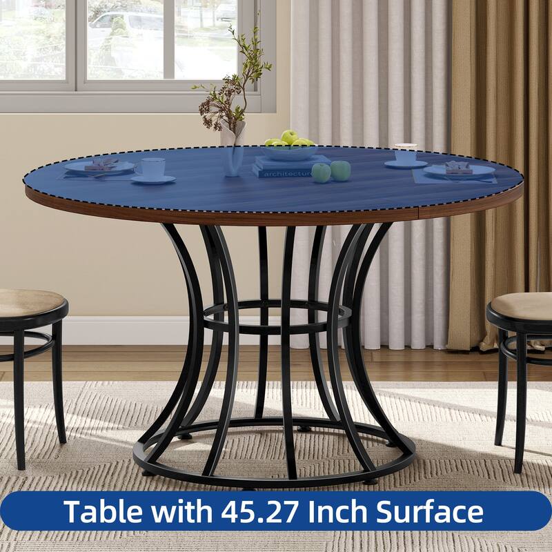 Moasis Modern Faux Marble 45" Large Round Dinning Table for 4-6 People