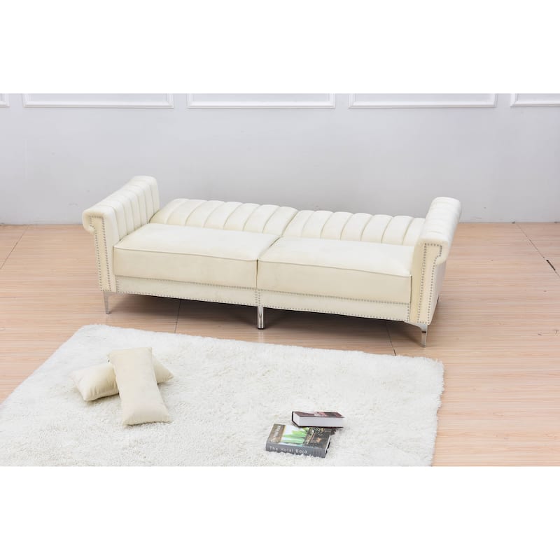 Legend Furniture Covertible Velvet Sofa Bed Sleeper