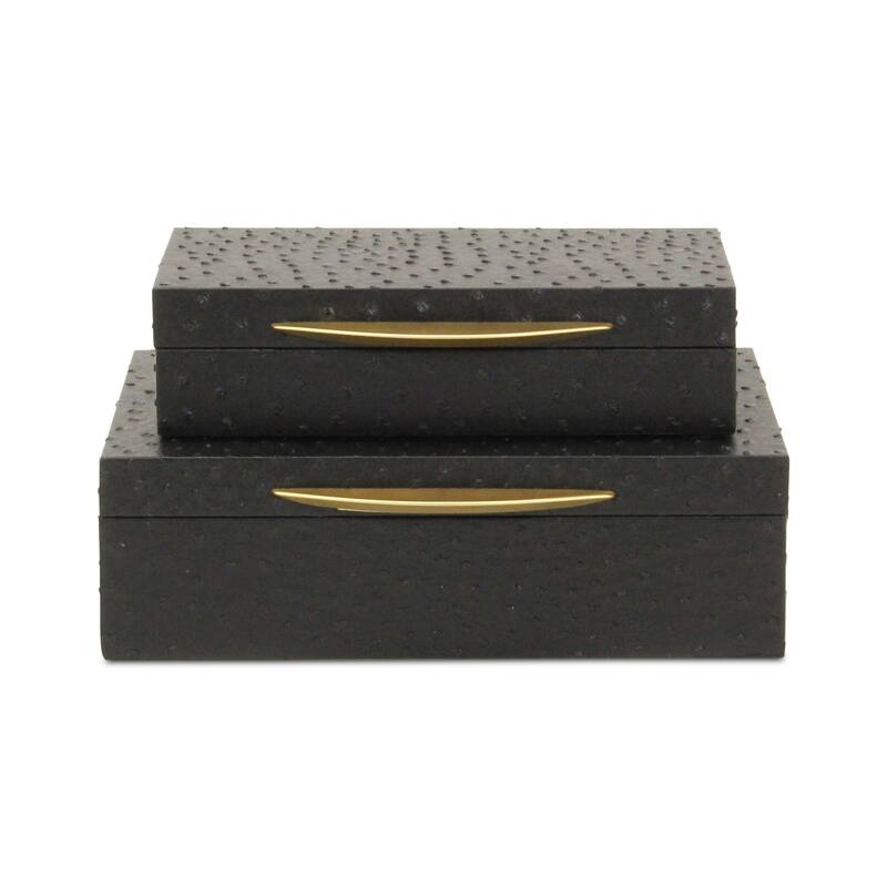 Canorus Faux Ostritch Pattern Rectangular Box Set