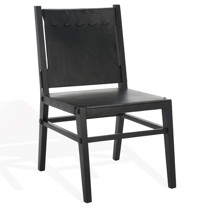 SAFAVIEH COUTURE Catriella Leather Dining Chair (Set of 2) - 21"W x 26"D x 37"H