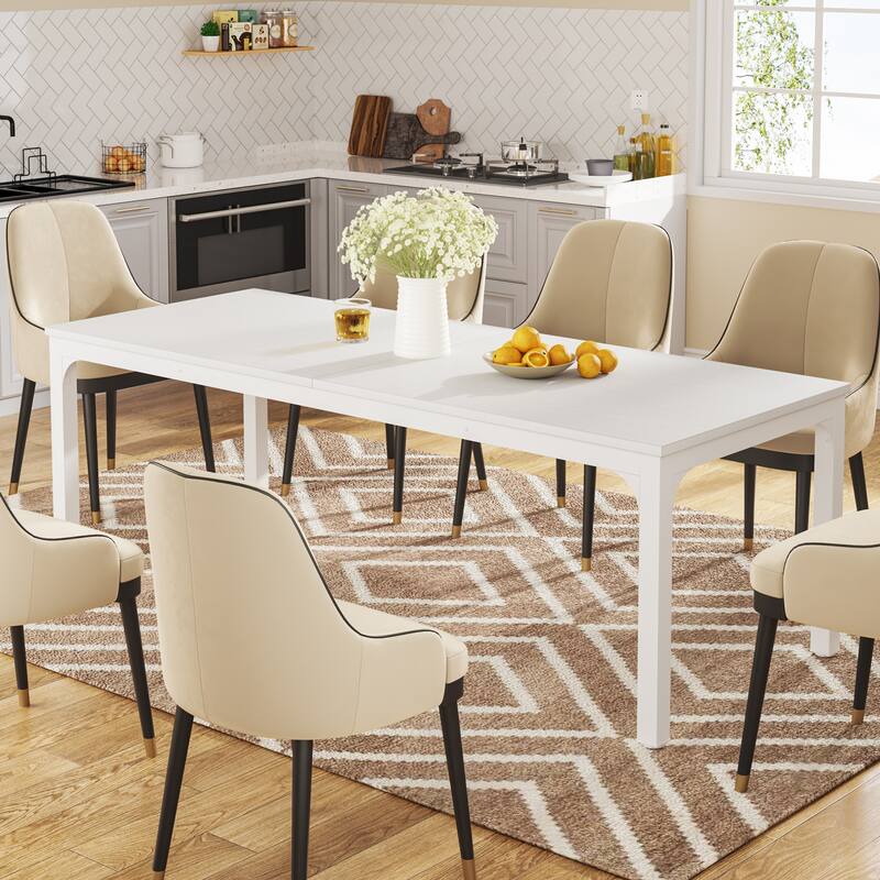 Dining Table for 6-8 Person, 78 inch Long Rectangular Kitchen Dining Table