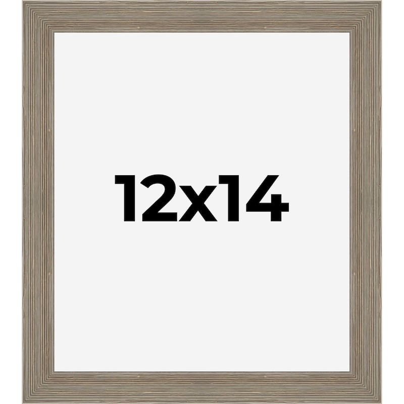 12x14 Grey Rustic Wide Barnwood Picture Frame - UV Acrylic, Foam Board Backing, Hanging Hardware