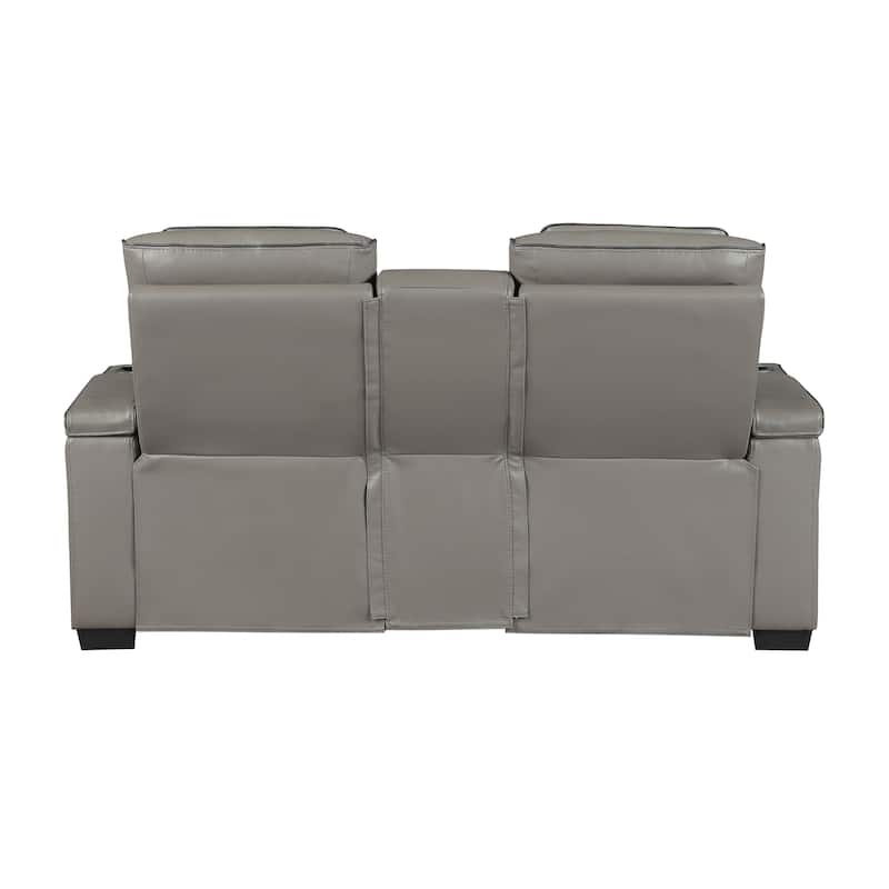 Arbor 73" Leather Power Double Reclining Loveseat with Center Console