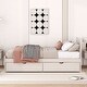preview thumbnail 4 of 7, Twin Size Platform Bed Frame with 2-Drawers, No Box Spring Required, White Washed
