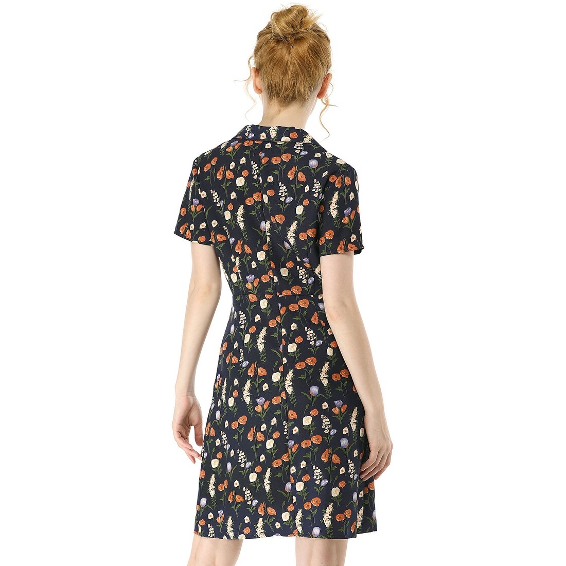 floral button down dress