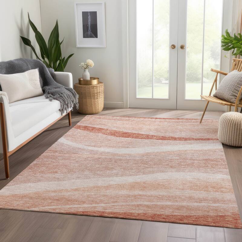 Machine Washable Indoor/ Outdoor Contemporary Deco Chantille Rug